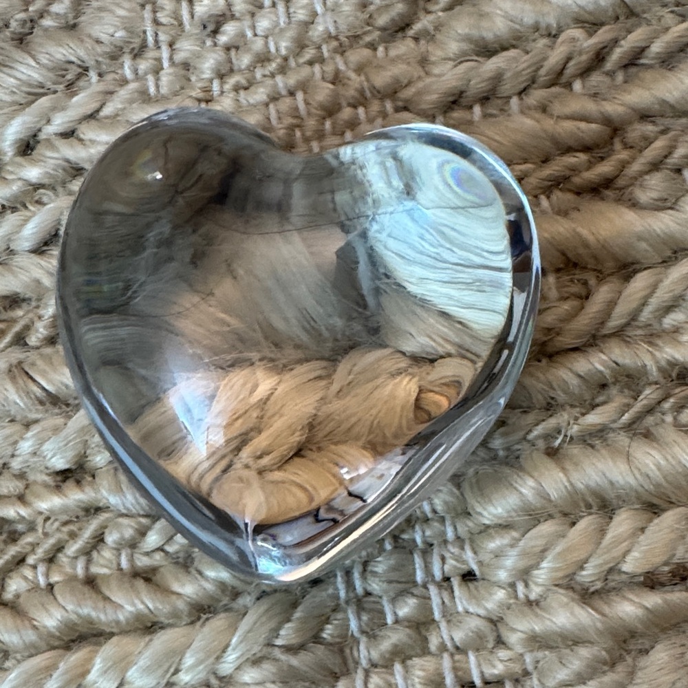 Baccarat Clear Heart Crystal Paperweight